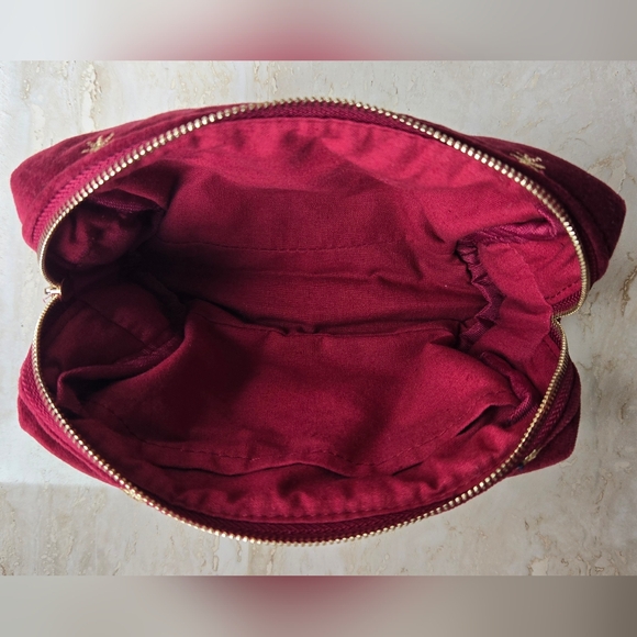 New Sézane Burgundy Embroidered Women's Pouch - Picture 3 of 3